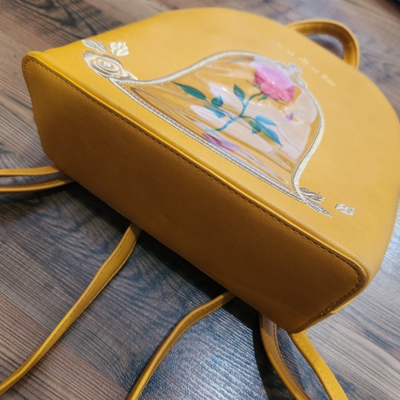 Loungefly Disney Beauty and the Beast Enchanted Rose mini Backpack Yellow - Picture 5 of 7